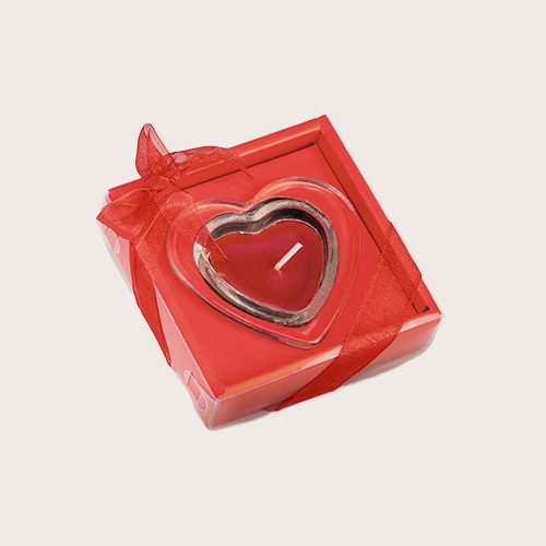Vela en forma de corazón